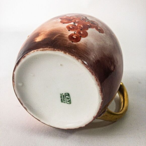 Antique T&V Limoges Porcelain Artist Signed Coffee Mug France - Picture 6 of 10